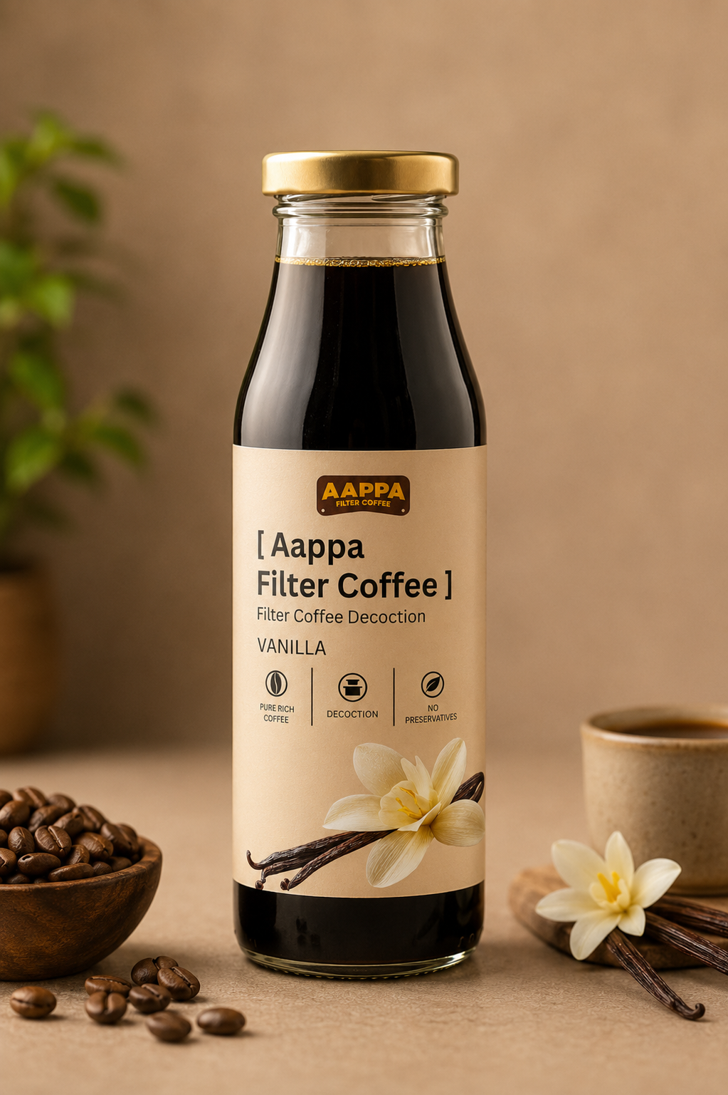 Aappa Filter Coffee Decoction – Vanilla | Smooth Vanilla Flavoured Coffee